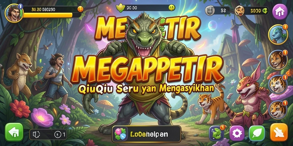 Screenshot Gameplay MEGAPETIR dengan tampilan QiuQiu yang menarik.
