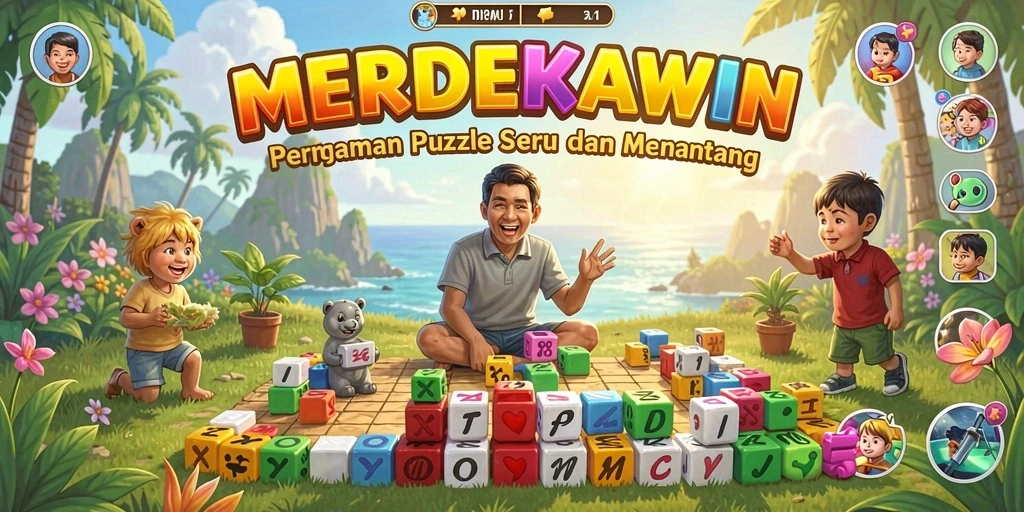 Tampilan gameplay menantang dari MERDEKAWIN dengan berbagai puzzle.