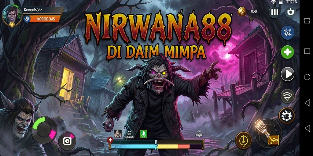 Screenshot gameplay NIRWANA88 yang menampilkan ketegangan saat menghadapi makhluk kegelapan.