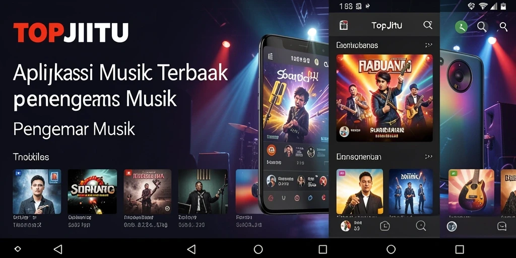 Screenshot utama TOPJITU menunjukkan gameplay menarik dalam aplikasi musik.