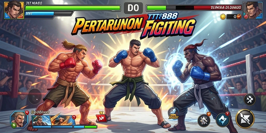Screenshot utama TTT888 menampilkan aksi pertarungan yang intens.