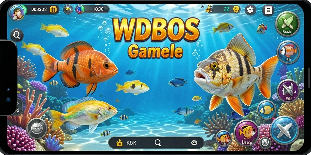 Tangkapan layar WDBOS menampilkan aksi seru menangkap ikan.