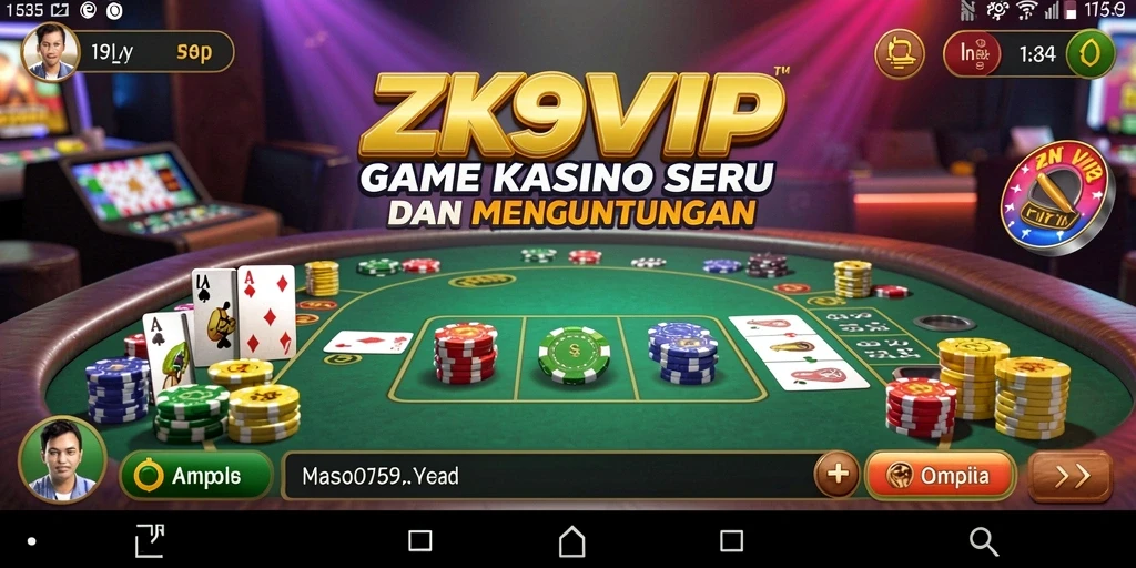 Tampilan seru gameplay Kasino ZK9VIP yang memukau.